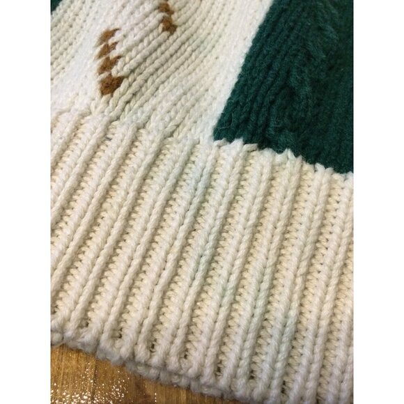 Vintage St Johns Bay Checkerboard Knit Grandpa Sweater Cable Knit Mens L - Picture 12 of 14